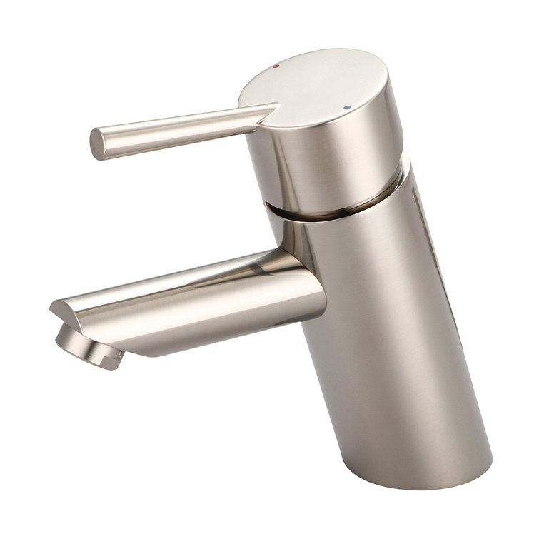 Olympia Modern Sleek Single-Handle PVD Brushed Nickel Bathroom Faucet