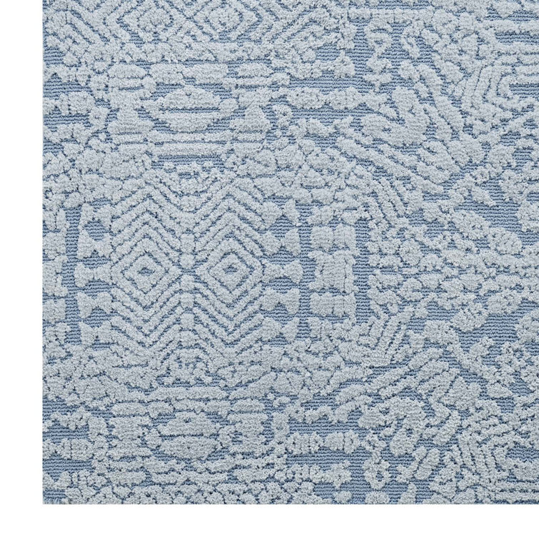 Ivory and Cameo Rose Moroccan 5x8 Synthetic Area Rug