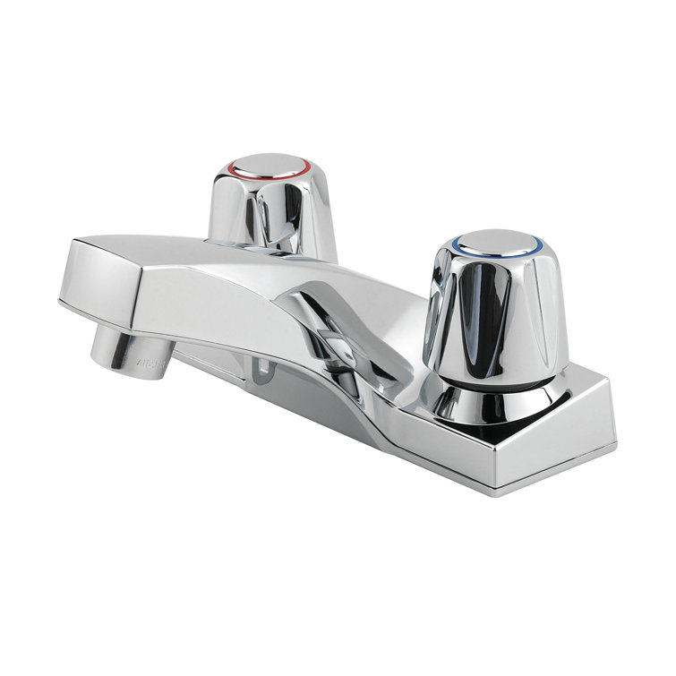 Polished Chrome 4-Inch Centerset Bathroom Faucet with Dual Handles