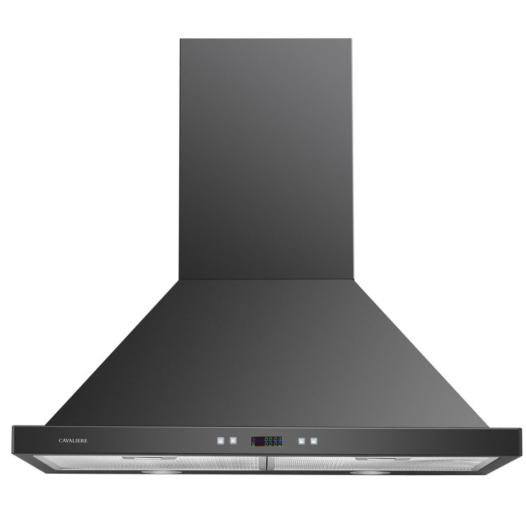 30-Inch Matte Black Stainless Steel Convertible Wall Mount Range Hood