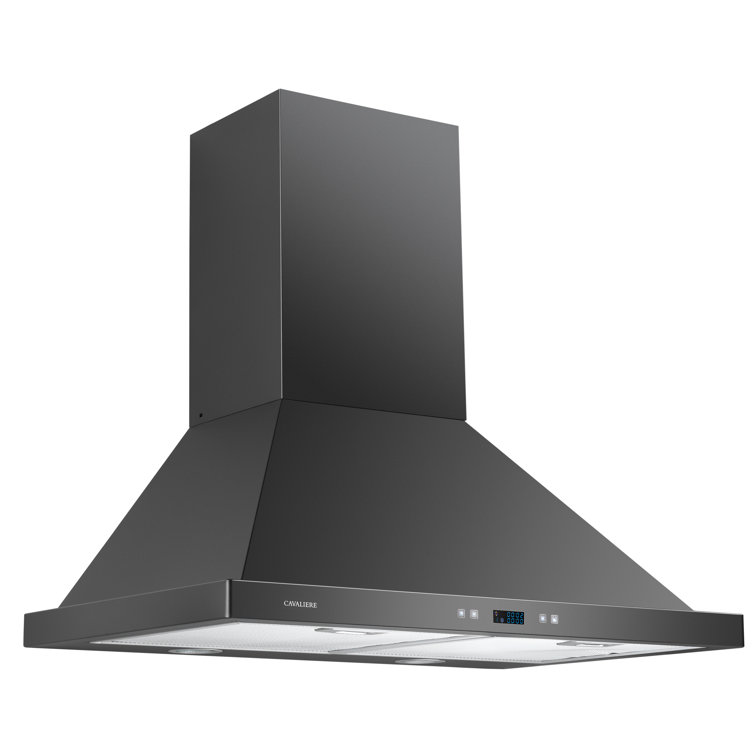 30-Inch Matte Black Stainless Steel Convertible Wall Mount Range Hood