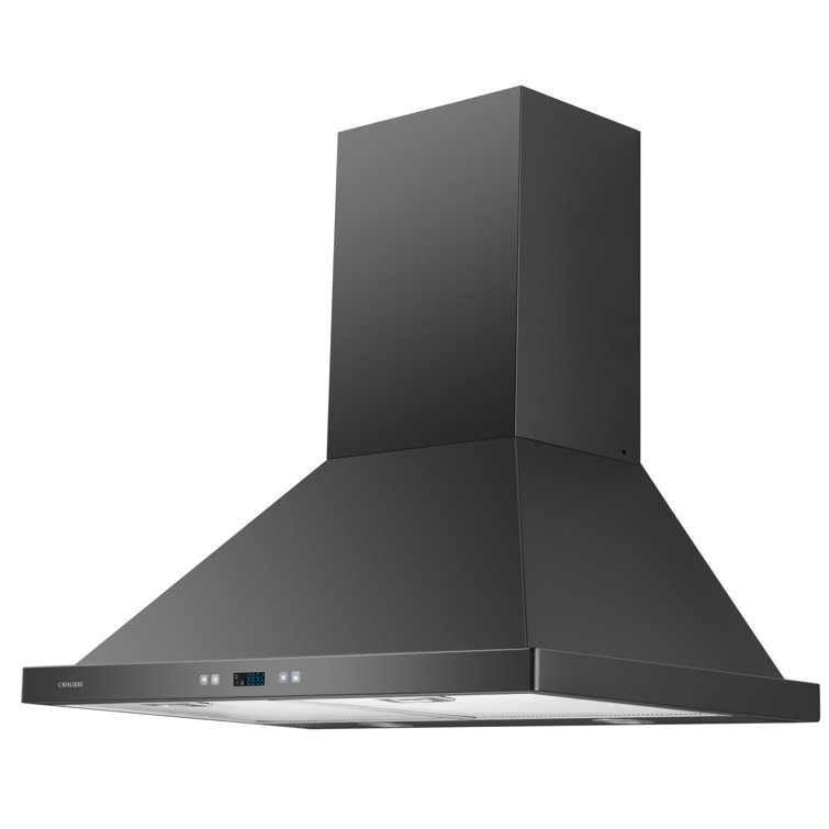 30-Inch Matte Black Stainless Steel Convertible Wall Mount Range Hood