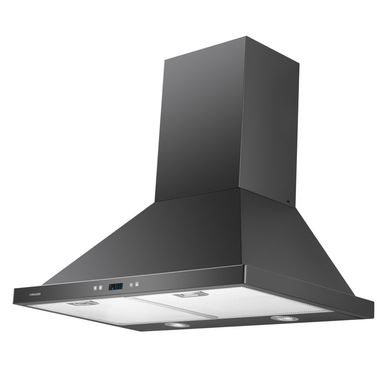 30-Inch Matte Black Stainless Steel Convertible Wall Mount Range Hood