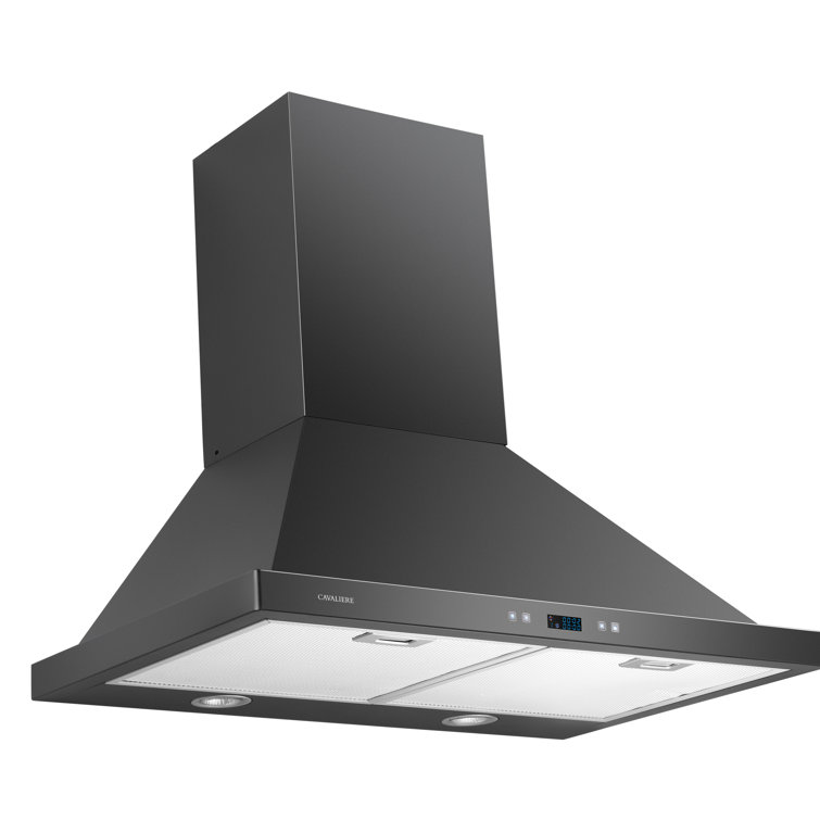 30-Inch Matte Black Stainless Steel Convertible Wall Mount Range Hood