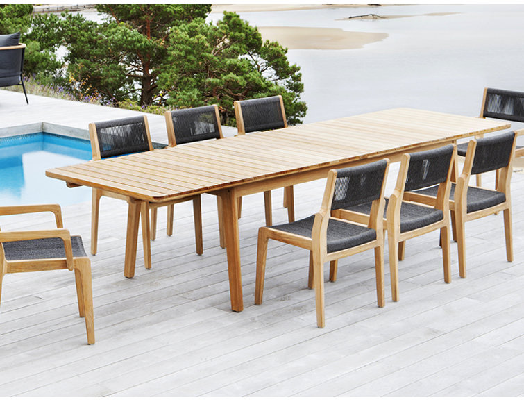 Skagen Large Rectangular Teak Extendable Outdoor Dining Table