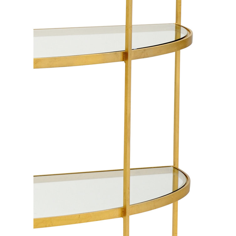 Antique Gold Leaf Iron and Glass Etagere Bookcase