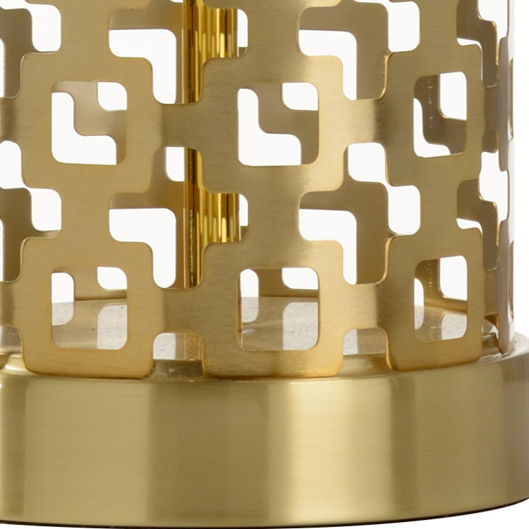 Deena White Iron Table Lamp with Off-White Linen Shade