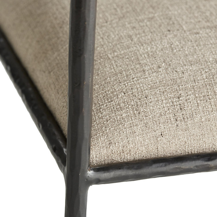 Barbana Pewter Upholstered Armchair with Iron Frame