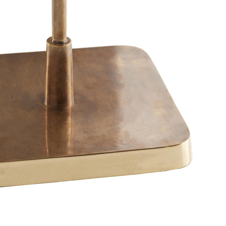 Kaela Brass and Black Mirrored End Table
