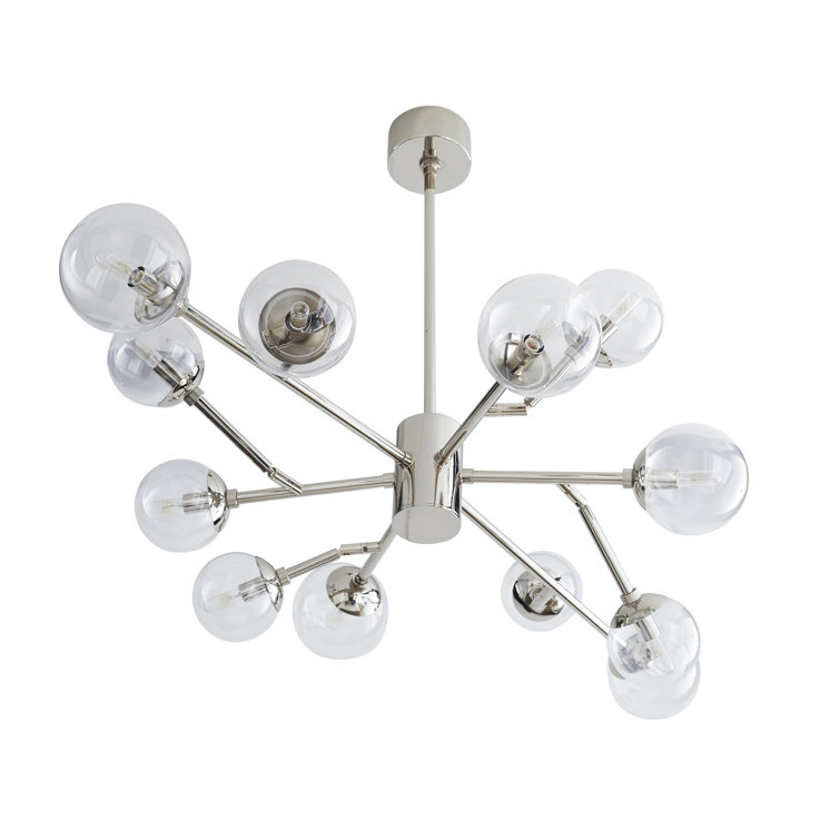 Mini Sputnik 12-Light Chandelier in Polished Nickel with Clear Glass
