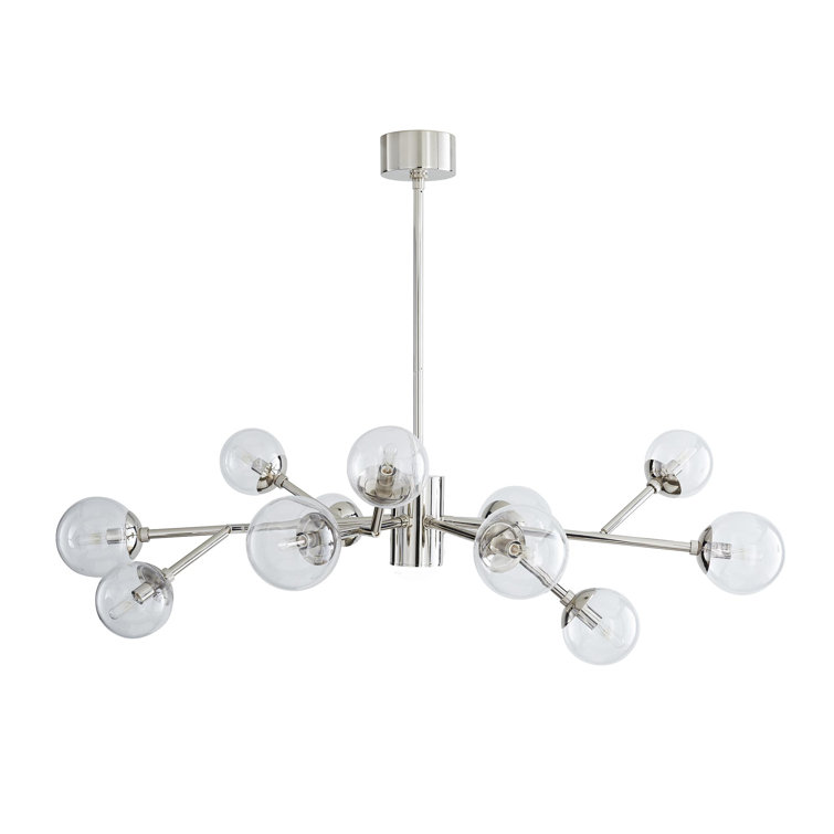 Mini Sputnik 12-Light Chandelier in Polished Nickel with Clear Glass