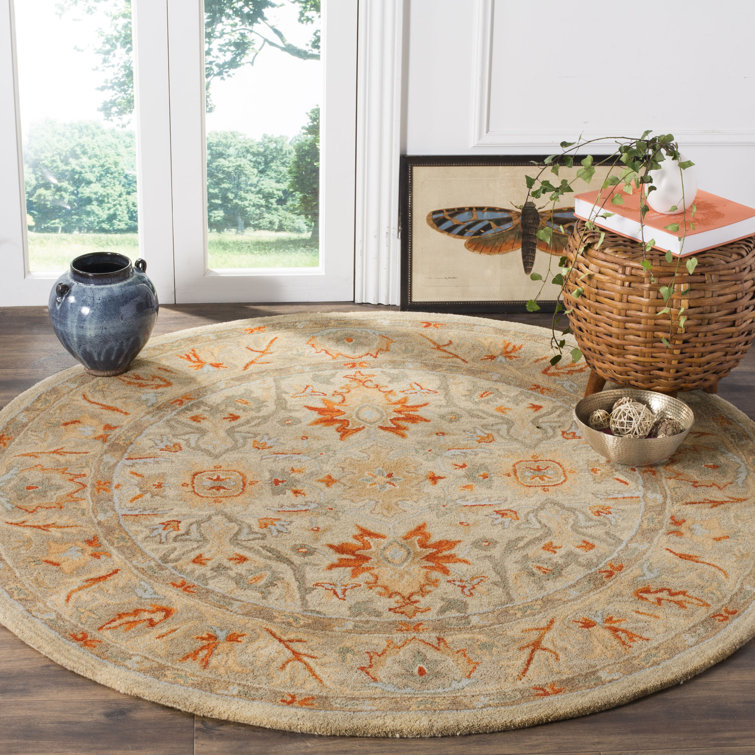 Antiquity Beige and Gray Wool Tufted Area Rug