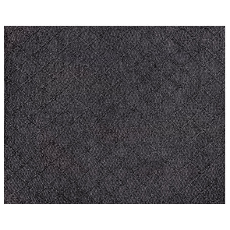 Gray Handwoven Wool Geometric Rectangular Rug 14' x 18'
