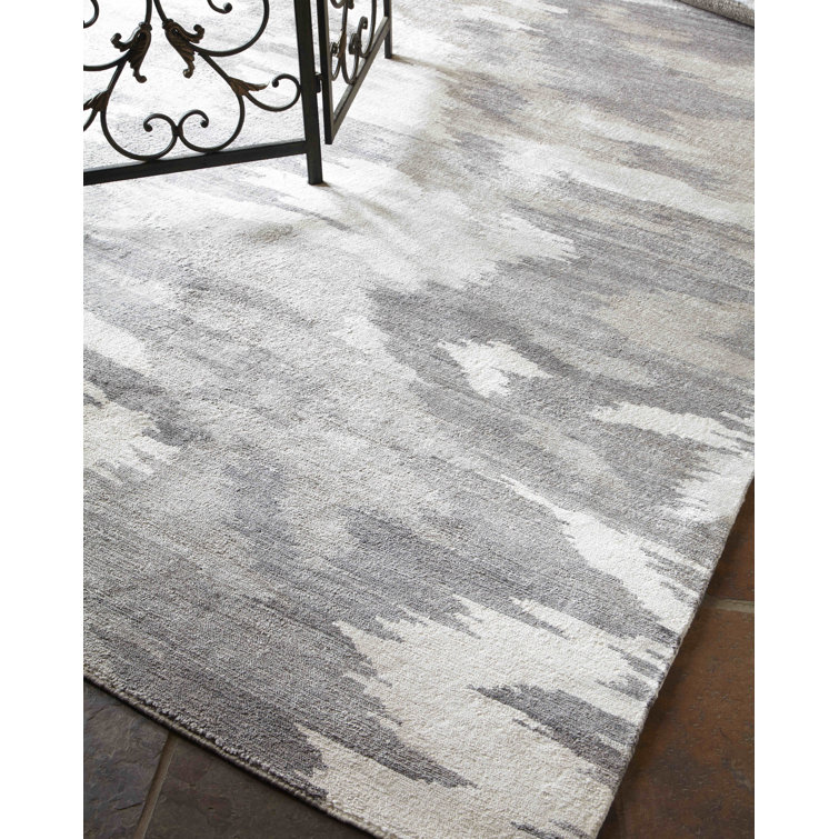 Handmade 8' x 10' Gray Abstract Viscose Cotton Rug