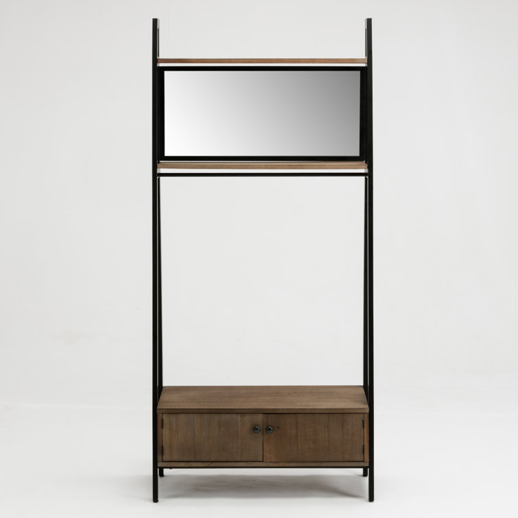 Carlton Mid-Century Natural Fir Hall Tree with Storage