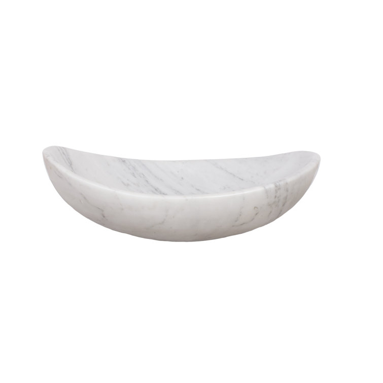 Carrara White Marble Oval Vessel Bathroom Sink