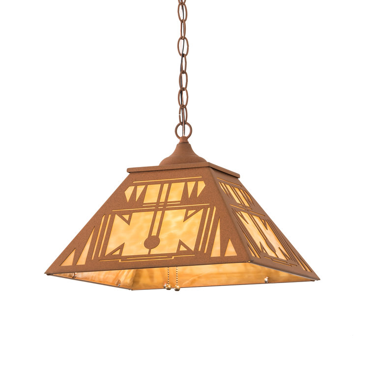 Southwest Native American 30" Glass Lantern Chandelier - Indoor/Outdoor