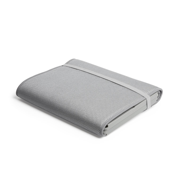 Compact Charcoal Gray Shoe Drying Rack with Ultra-Absorbent Mat