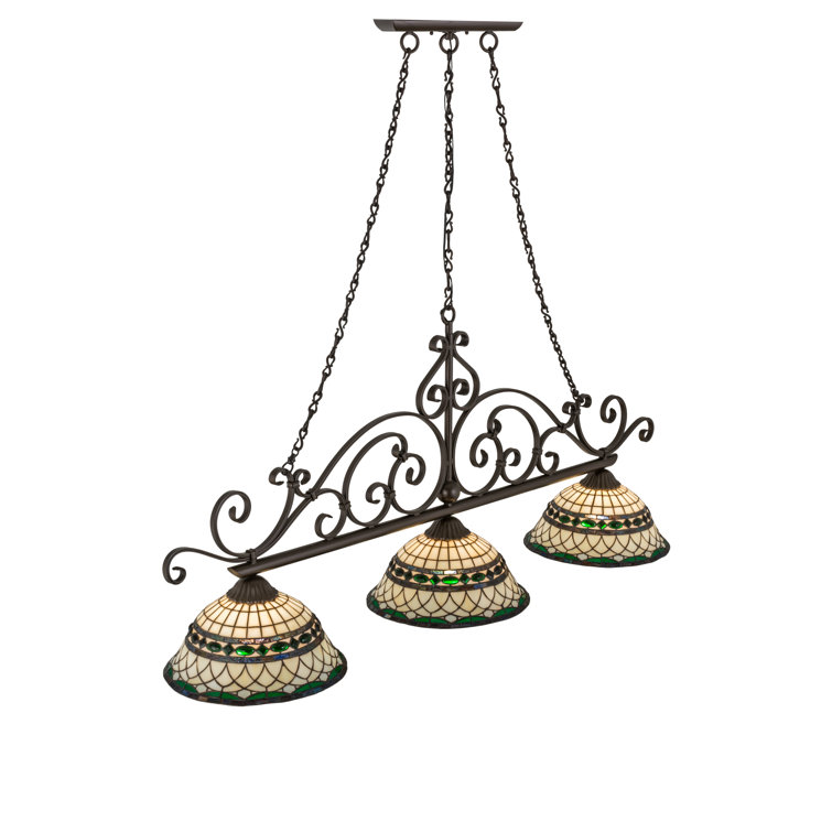 Elegant Bronze and Glass 55" Indoor/Outdoor Island Pendant