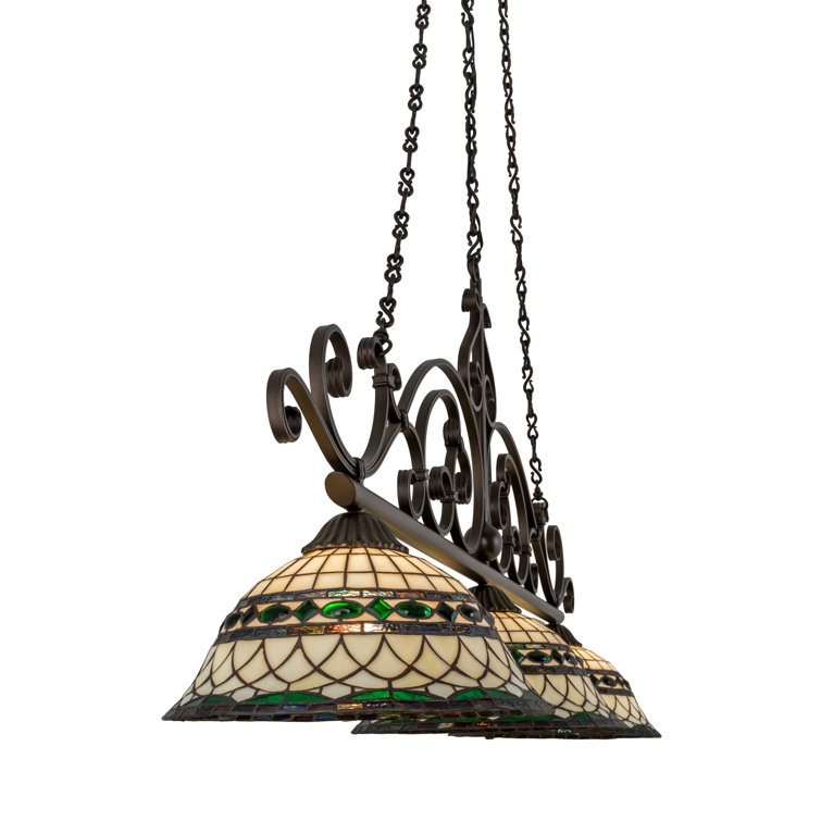 Elegant Bronze and Glass 55" Indoor/Outdoor Island Pendant