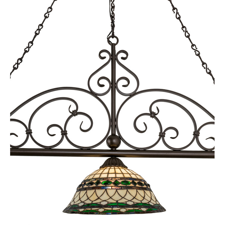 Elegant Bronze and Glass 55" Indoor/Outdoor Island Pendant