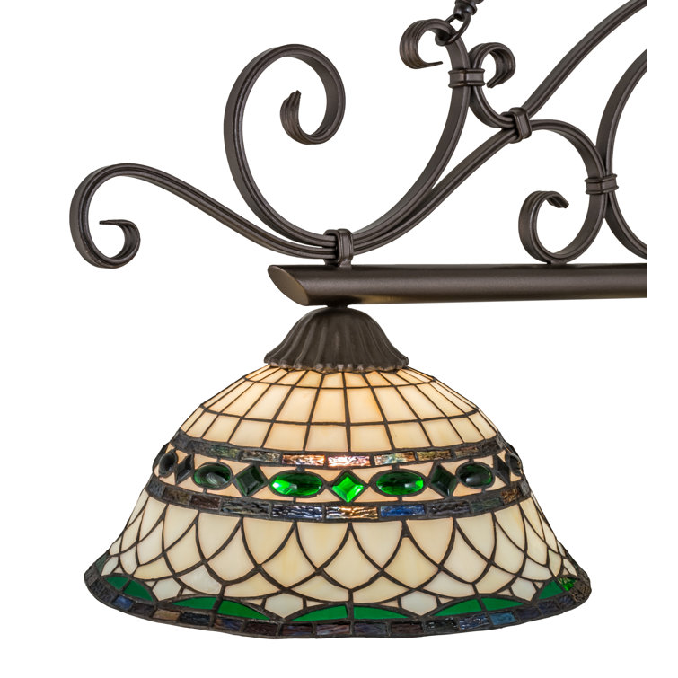 Elegant Bronze and Glass 55" Indoor/Outdoor Island Pendant
