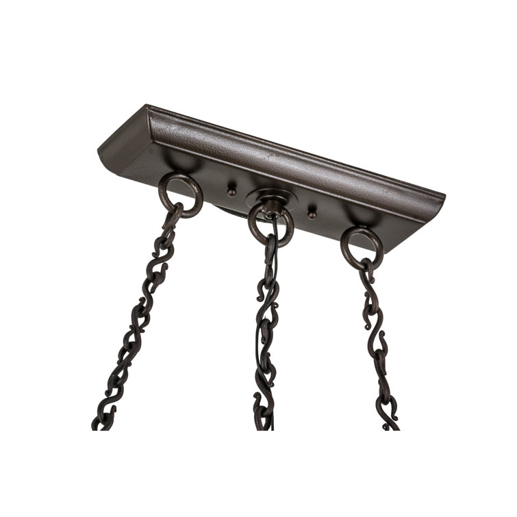 Elegant Bronze and Glass 55" Indoor/Outdoor Island Pendant