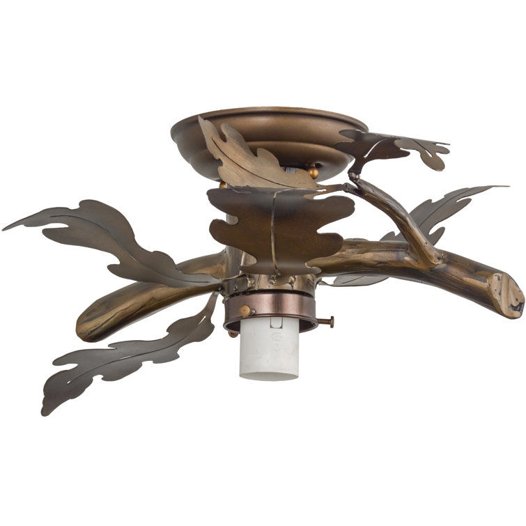 Burnished Copper and Glass Indoor/Outdoor Flush Mount Light