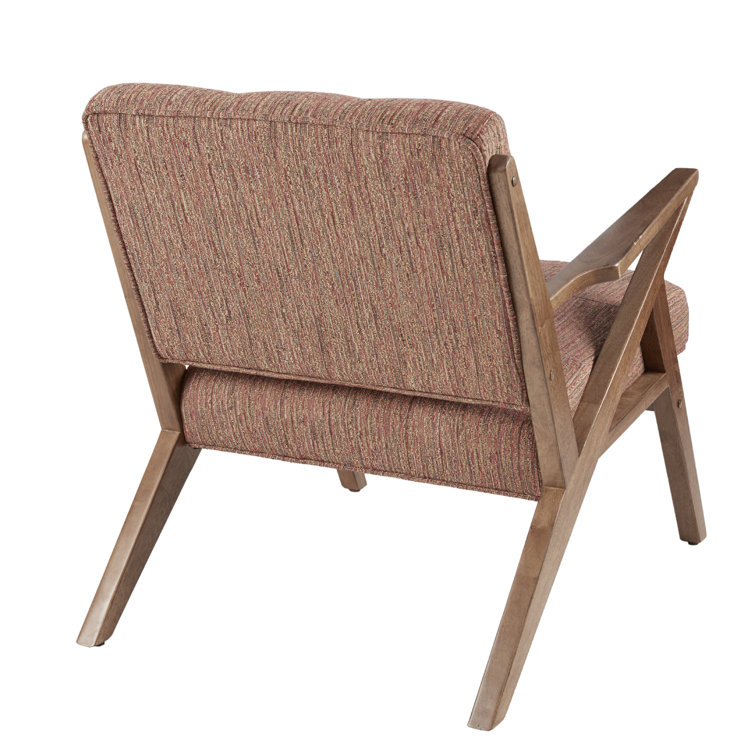 Desi Modern Orange Microfiber Wood Accent Chair