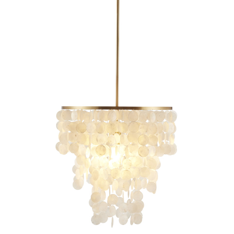 Isla Capiz Shell Elegance Chandelier with Gold Accents