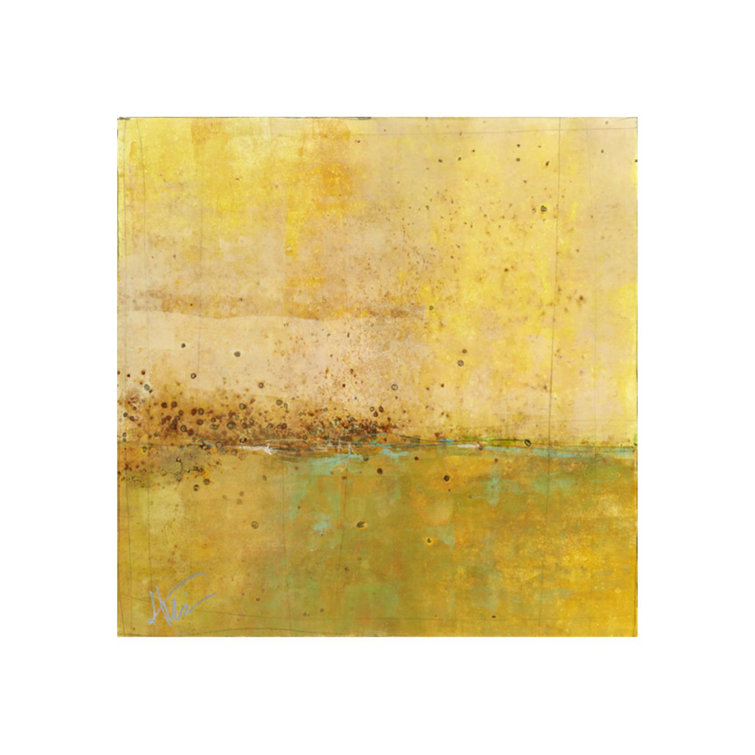 Bone & Brass Abstract Knife Gel Canvas Painting, 24 x 24