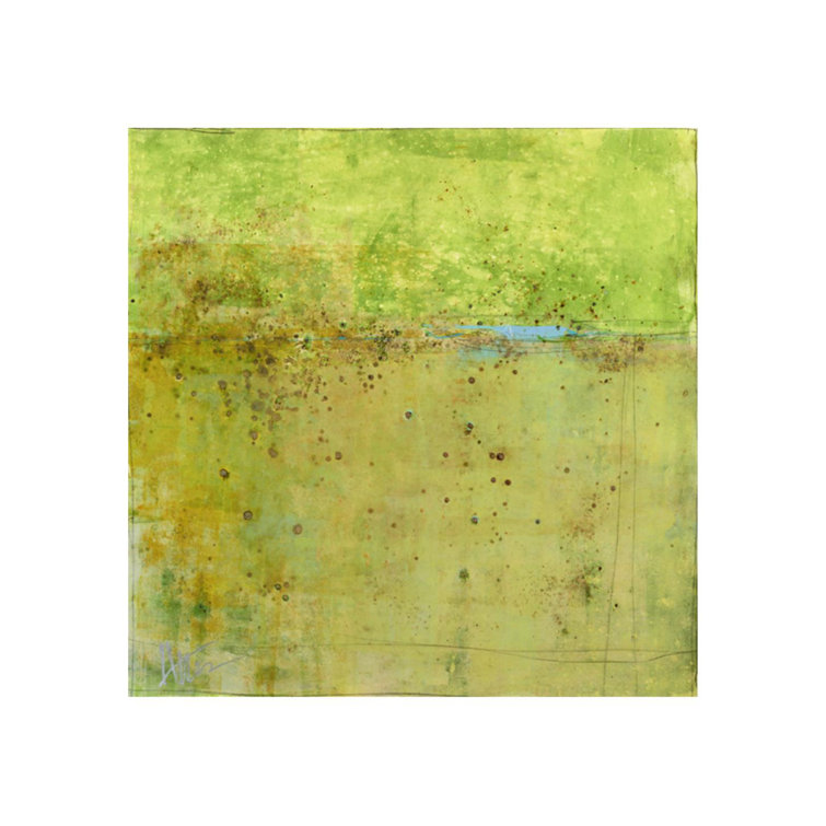 Green and Yellow Abstract 30" x 30" Canvas Art