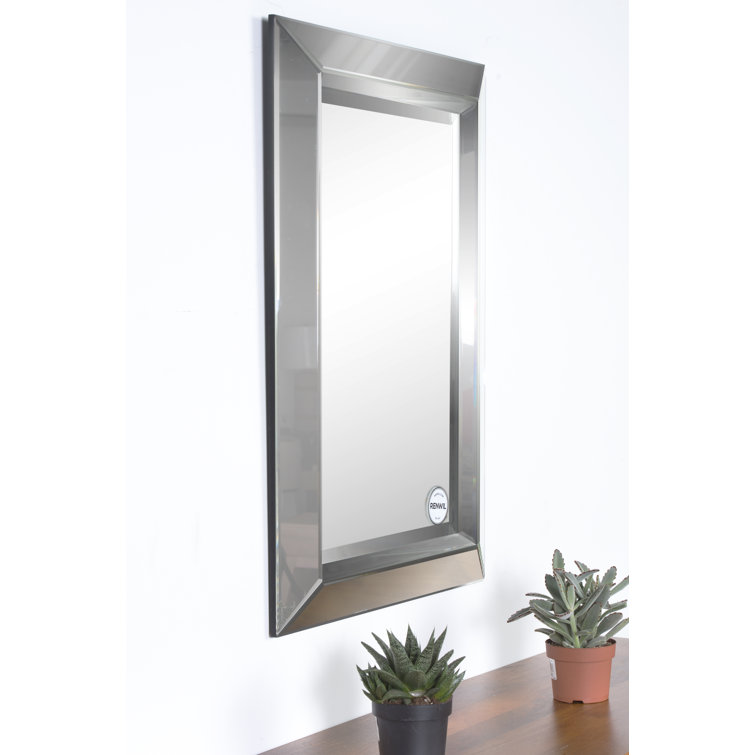 Aura Silver Rectangular Glass Vanity Wall Mirror