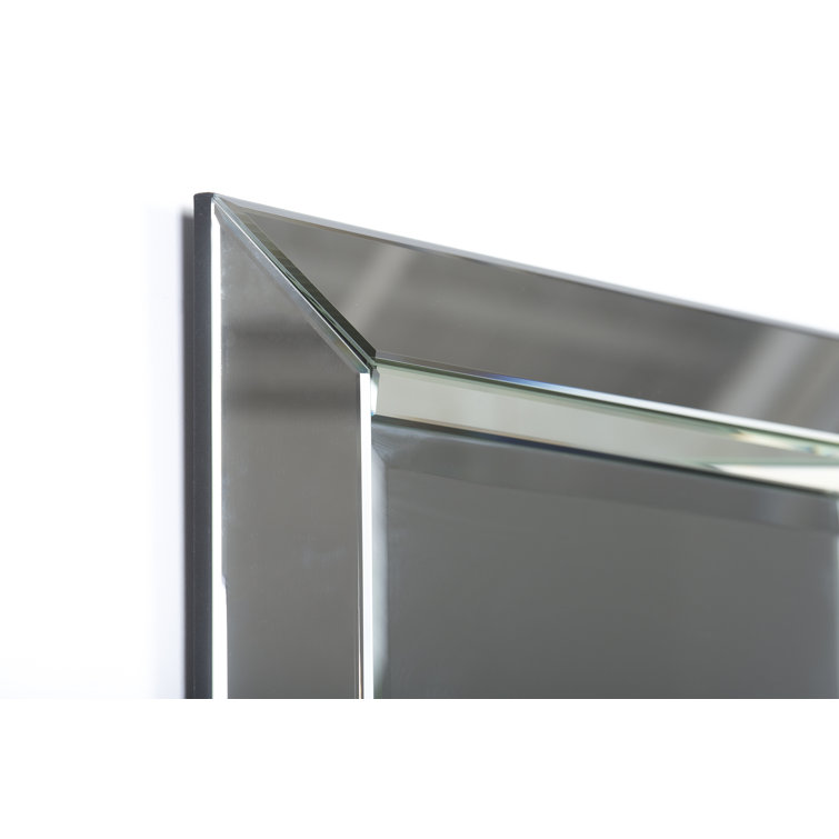 Aura Silver Rectangular Glass Vanity Wall Mirror