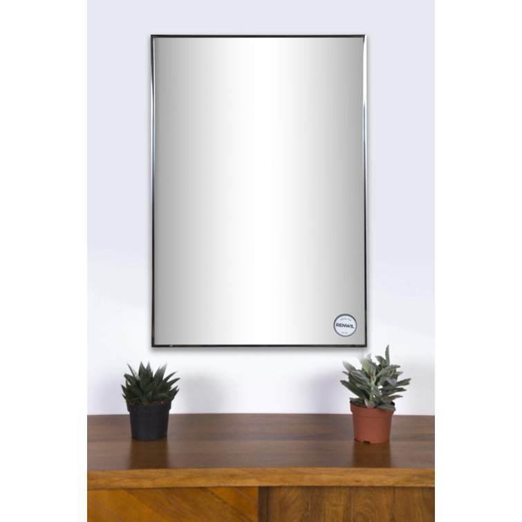 Rectangular Polished Stainless Steel Vanity Wall Mirror