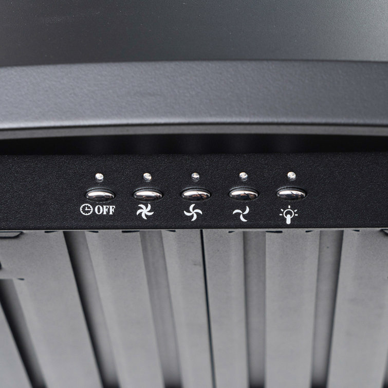 30-Inch Black Stainless Steel Convertible Wall Mount Range Hood