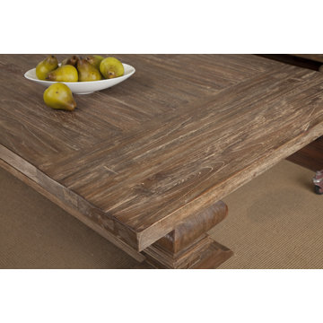 Dark Driftwood Rectangular Wood Dining Table