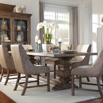 Dark Driftwood Rectangular Wood Dining Table