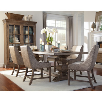 Dark Driftwood Rectangular Wood Dining Table