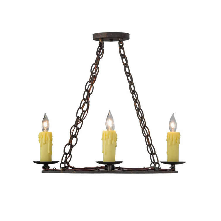 Mini Brass 4-Light Chandelier with Faux Ivory Candlelights
