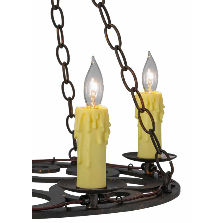 Mini Brass 4-Light Chandelier with Faux Ivory Candlelights