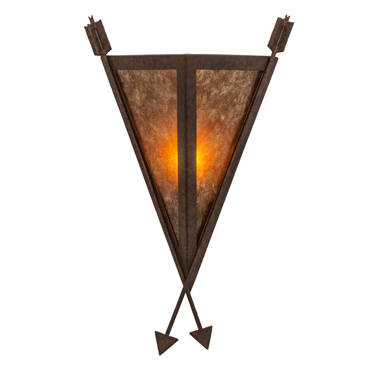 20'' Rusty Nail Nickel Arrowhead Shaped Dimmable Wall Sconce