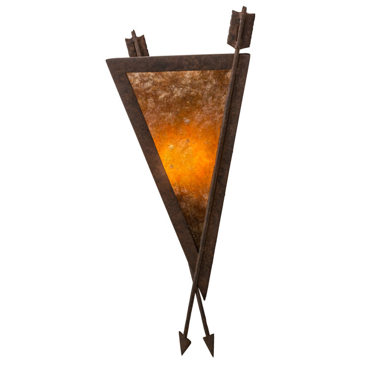 20'' Rusty Nail Nickel Arrowhead Shaped Dimmable Wall Sconce