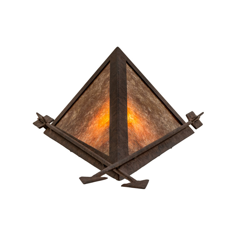 20'' Rusty Nail Nickel Arrowhead Shaped Dimmable Wall Sconce