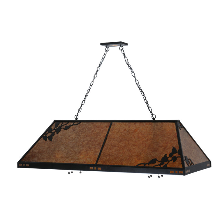 Black and Amber 8-Light Glass Island Pendant