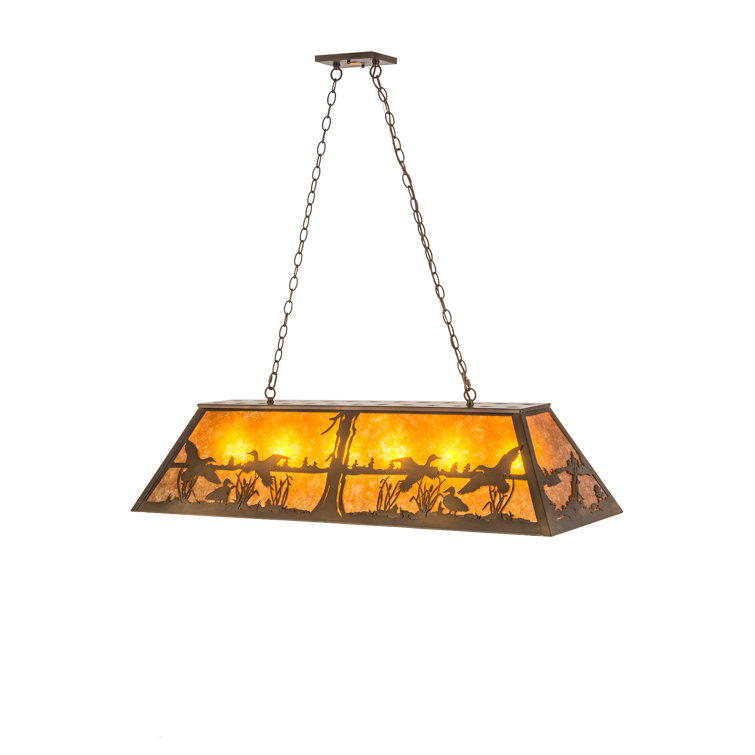 Antique Copper and Amber 6-Light Farmhouse Pendant