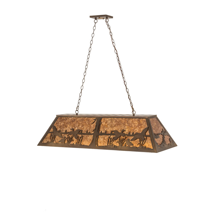 Antique Copper and Amber 6-Light Farmhouse Pendant