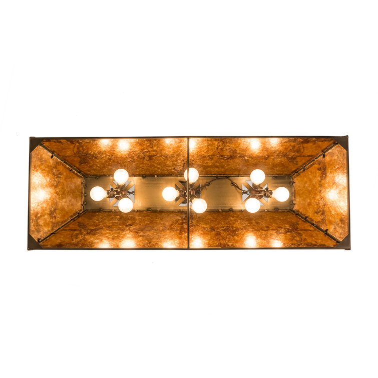 Antique Copper and Amber 6-Light Farmhouse Pendant