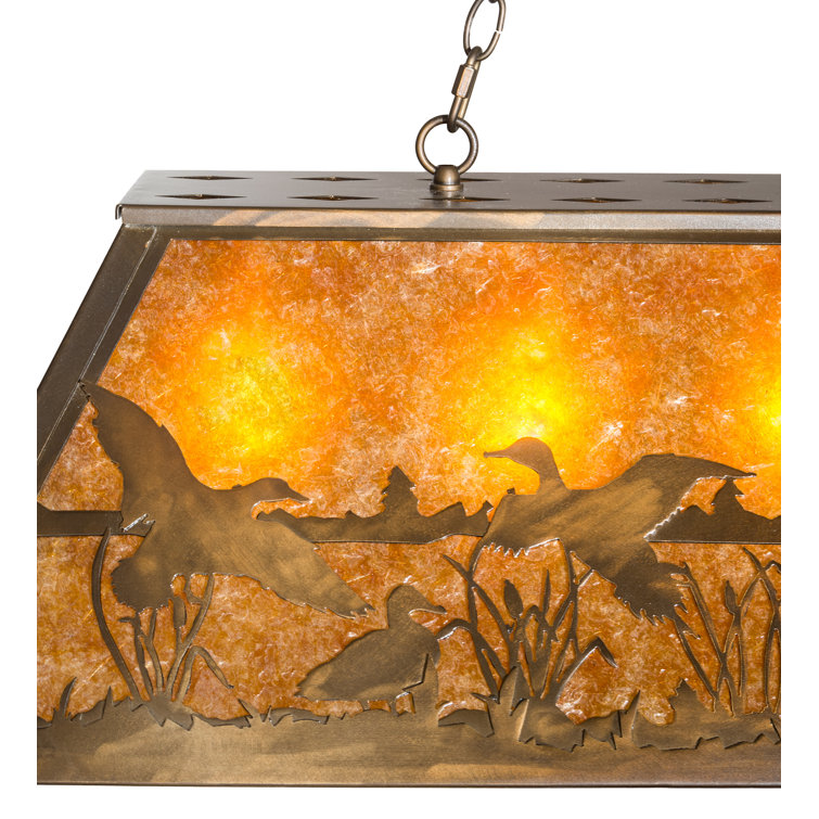 Antique Copper and Amber 6-Light Farmhouse Pendant