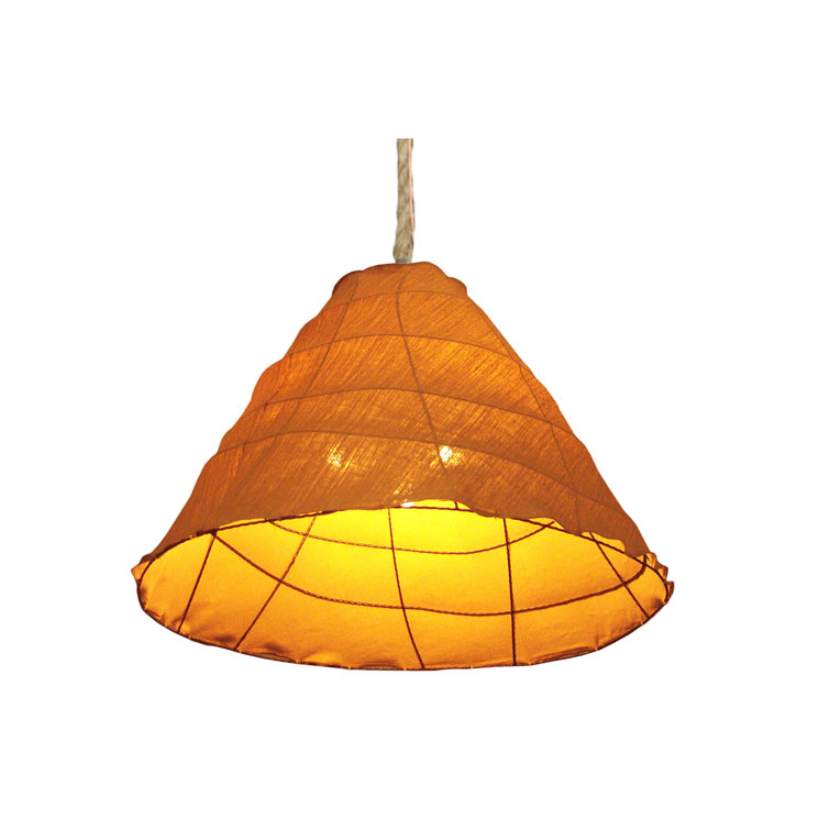 Cinnamon Burlap Textured 3-Light Pendant in Oil Rubbed Bronze